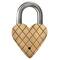 Hello Honey® Matte Finish Brass & Stainless Steel Heart-Shaped Lock with Flowers Set